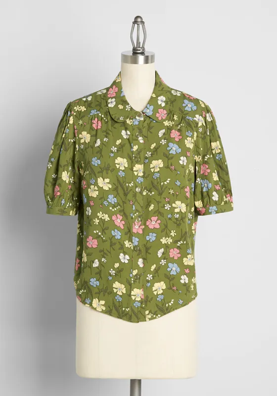 Springtime So Fine Button-Up Top sold by Modcloth