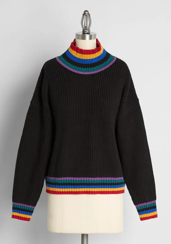 Coloring Between The Lines Mock Neck Sweater made by Princess Highway