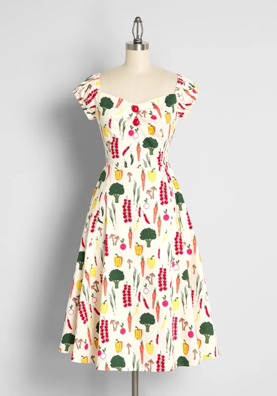 Full Serving of Vegetables Swing Dress made by Collectif