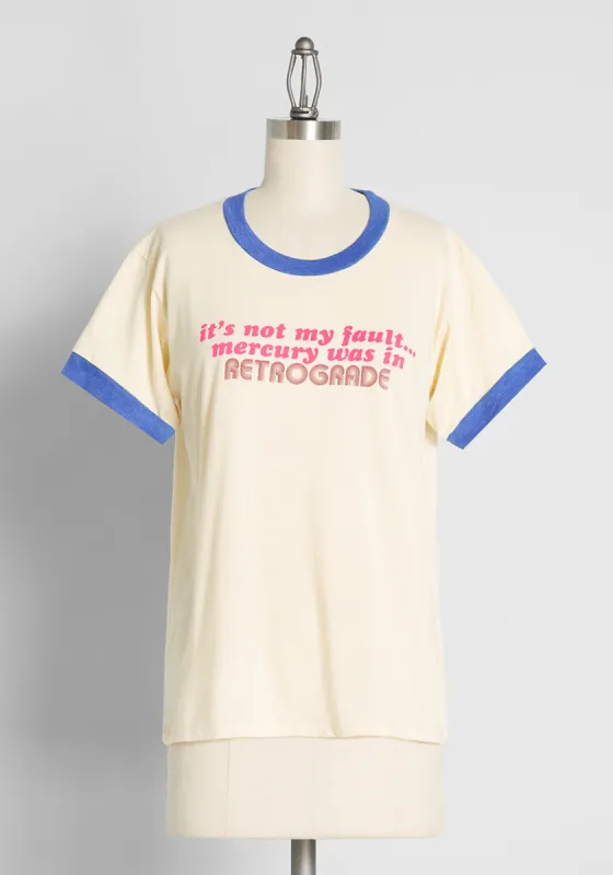 Mercury In Retrograde Graphic Ringer Tee made by Modcloth
