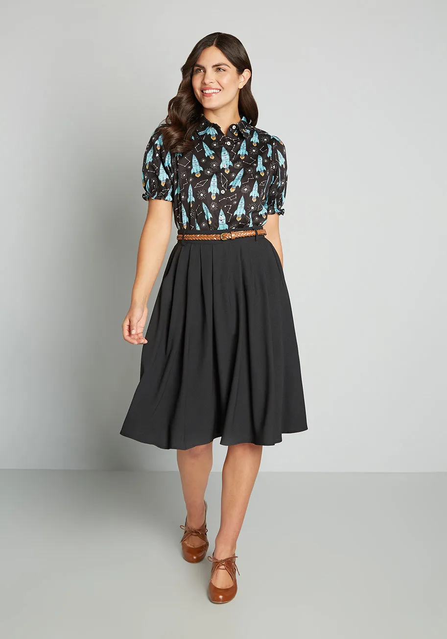 Breathtaking Tiger Lilies Midi Skirt sold by Modcloth product image thumbnail 3