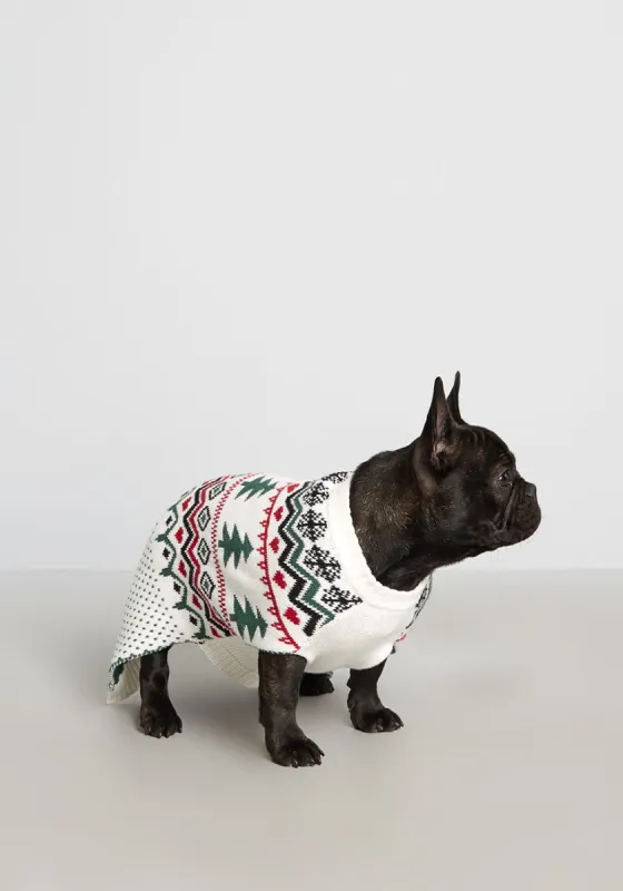 Evergreens and Snowbanks Fair Isle Pet Sweater sold by Modcloth