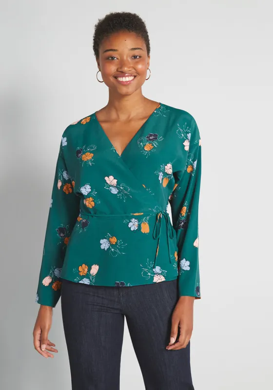 Tastefully Tied Wrap Top sold by Modcloth