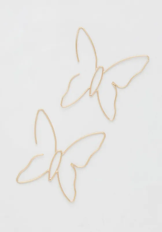 Swooping Butterfly Hoop Earrings sold by Modcloth