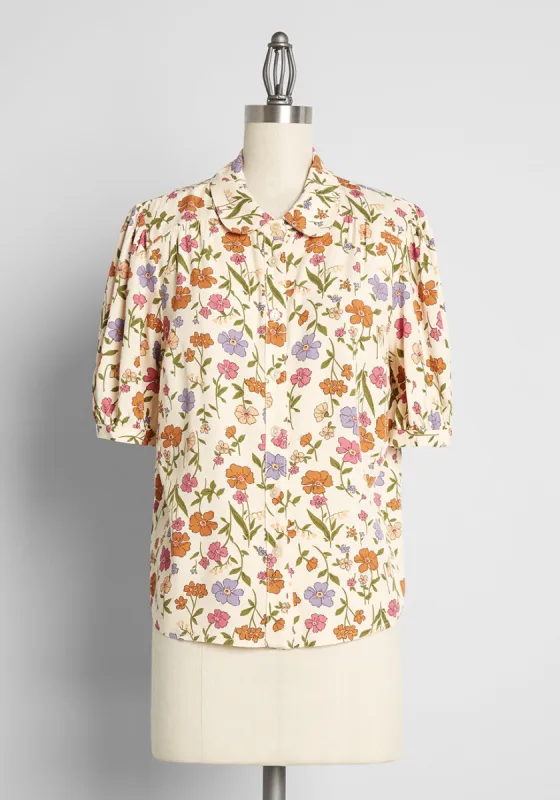 Wildflower Wanderer Button-Up Top sold by Modcloth