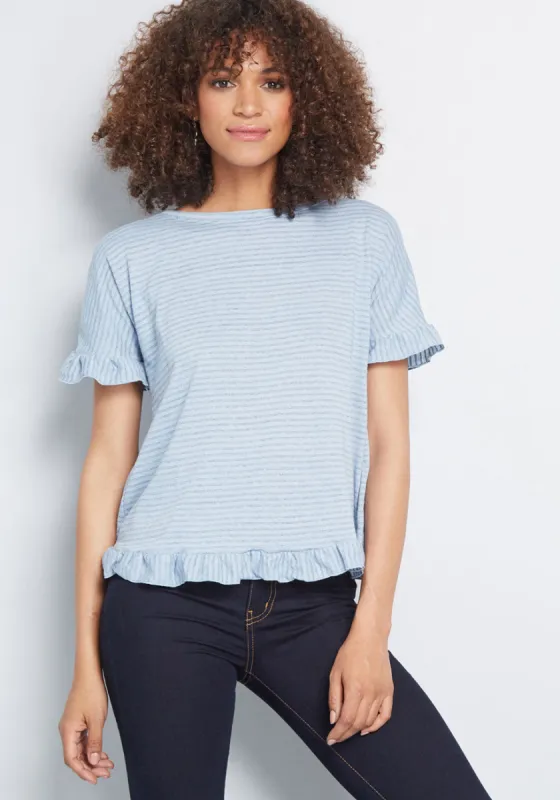 Effortlessness Accomplished Ruffled T-Shirt sold by Modcloth