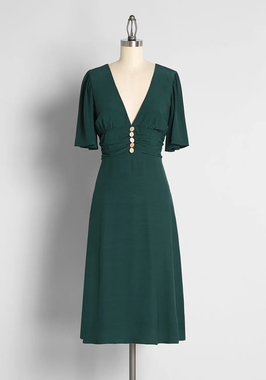 All A-Flutter A-Line Dress sold by Modcloth