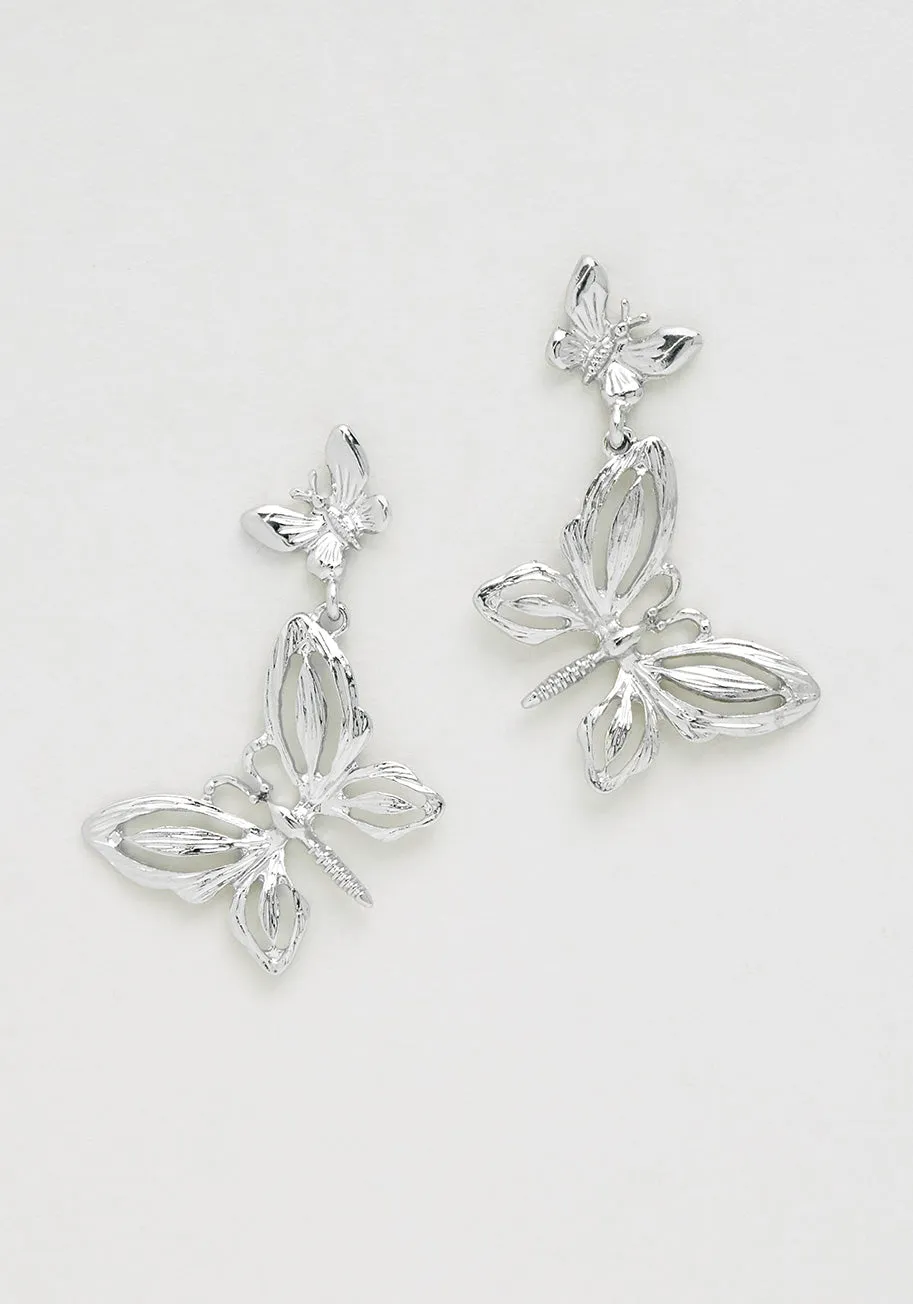 Butterfly Buddies Dangle Earrings sold by Modcloth