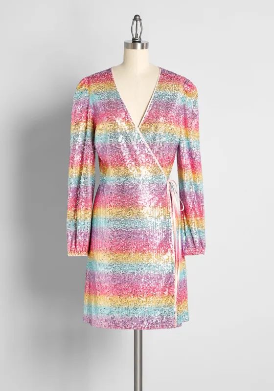 Take a Shine Sequin Wrap Dress made by Modcloth