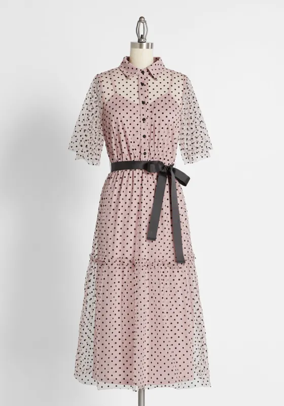 Dotted Darling Midi Dress sold by Modcloth