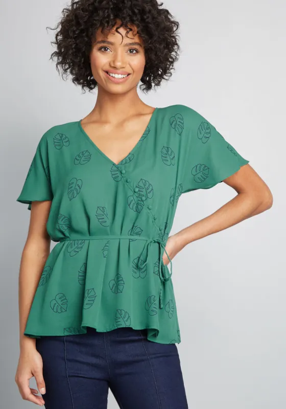 Graceful Greeting Surplice Top made by Modcloth