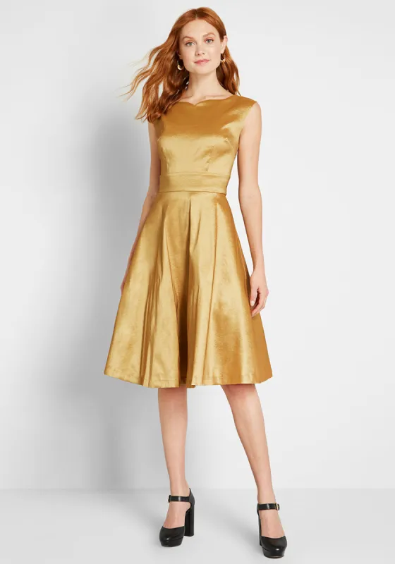Fantastic Satin Fit and Flare Dress sold by Modcloth