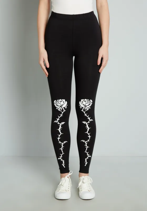Rose Toward The Sky Leggings sold by Modcloth