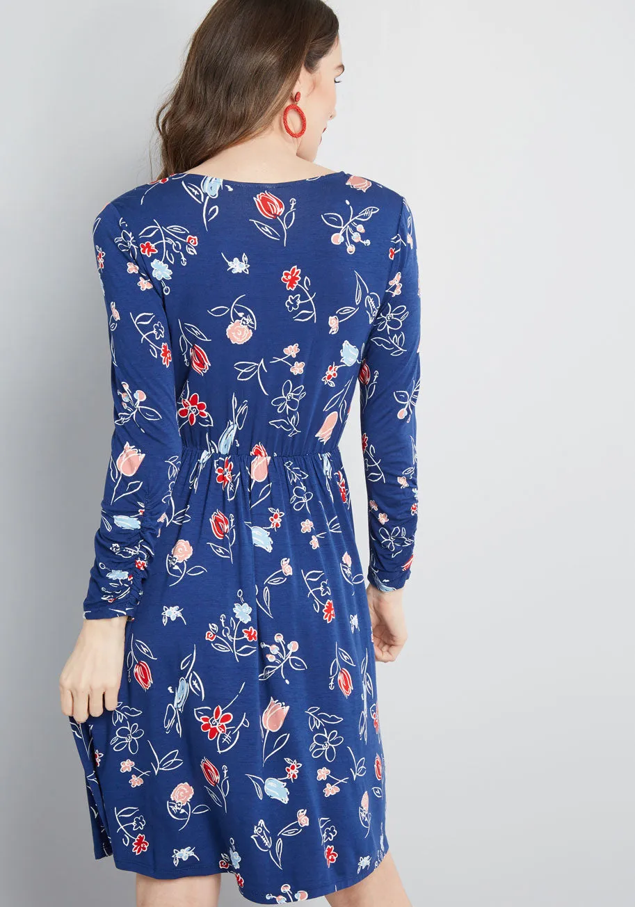 Comfortably Curious Long Sleeve Dress sold by Modcloth product image thumbnail 3