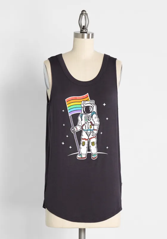 Pride to the Moon Graphic Tank Top sold by Modcloth