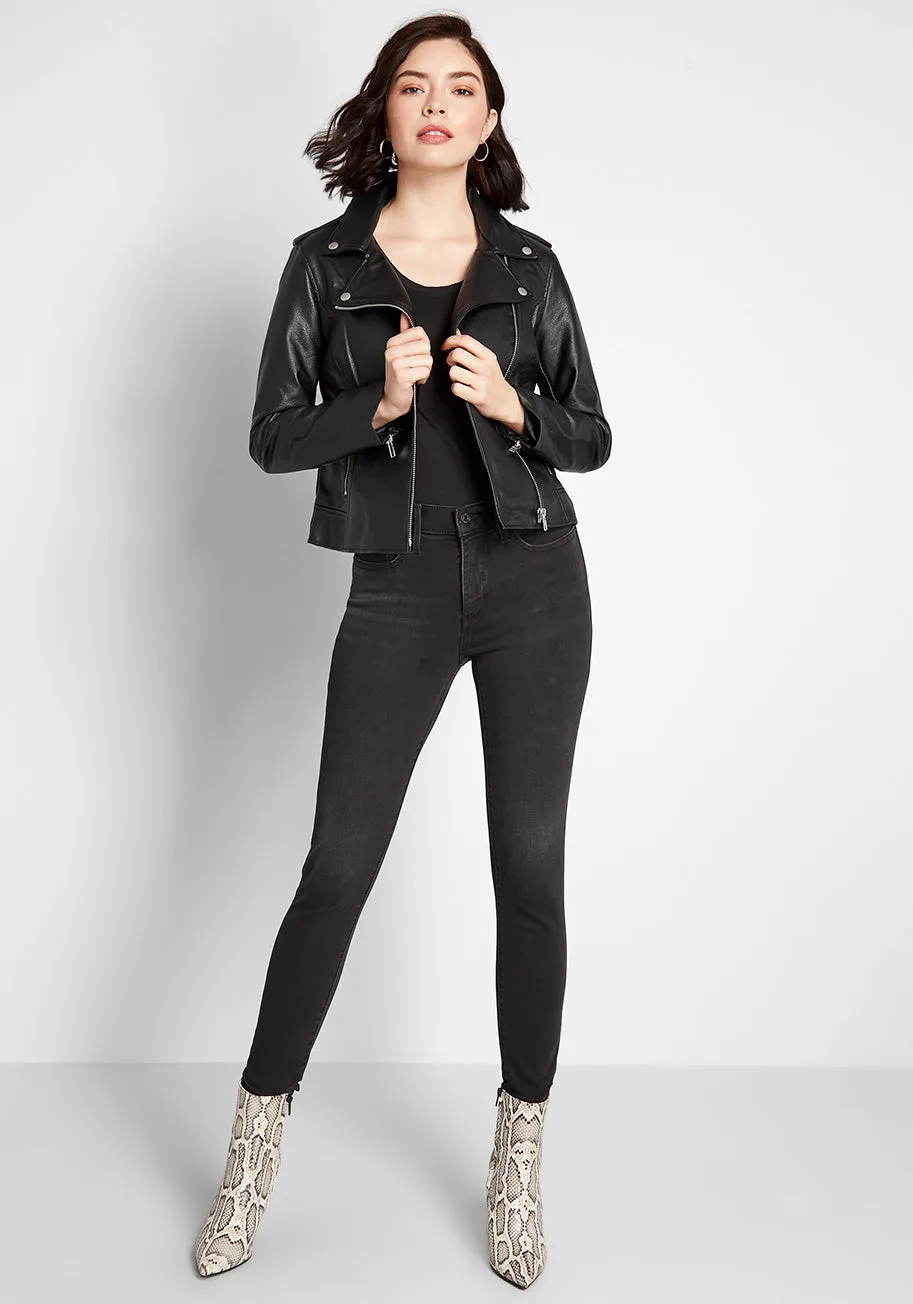 Cool Vibes Vegan Leather Moto Jacket sold by Modcloth product image thumbnail 3