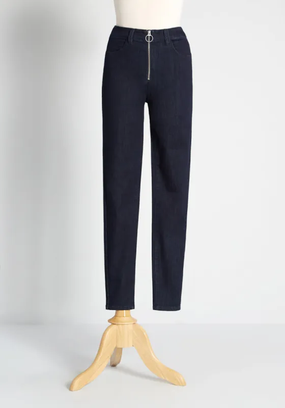 By All Means Exposed Zip Skinny Jeans sold by Modcloth