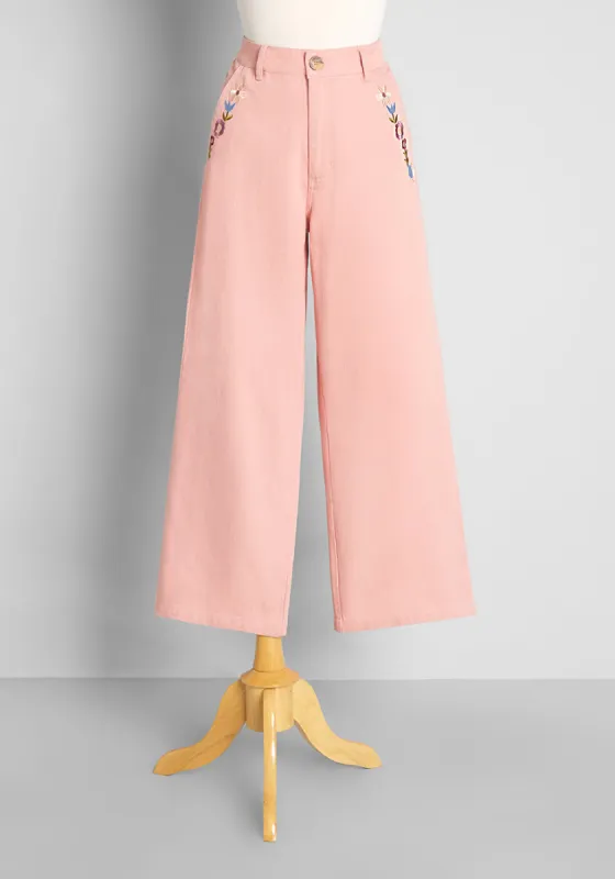 Chain of Wildflowers Embroidered Jeans made by Princess Highway