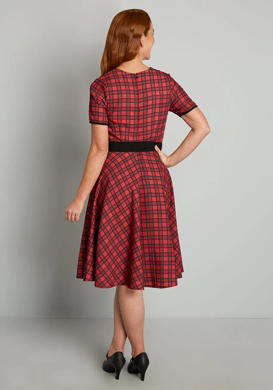 Love You Like Plaid Swing Dress sold by Modcloth product image thumbnail 2