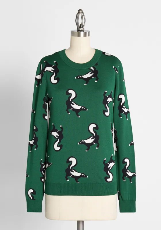 Funky Woodland Critters Sweater sold by Modcloth
