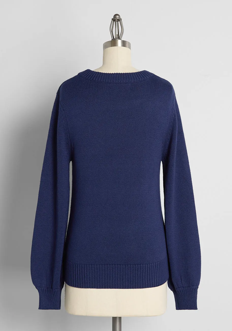 Midnight Bunny Hop Embroidered Sweater sold by Modcloth product image thumbnail 2