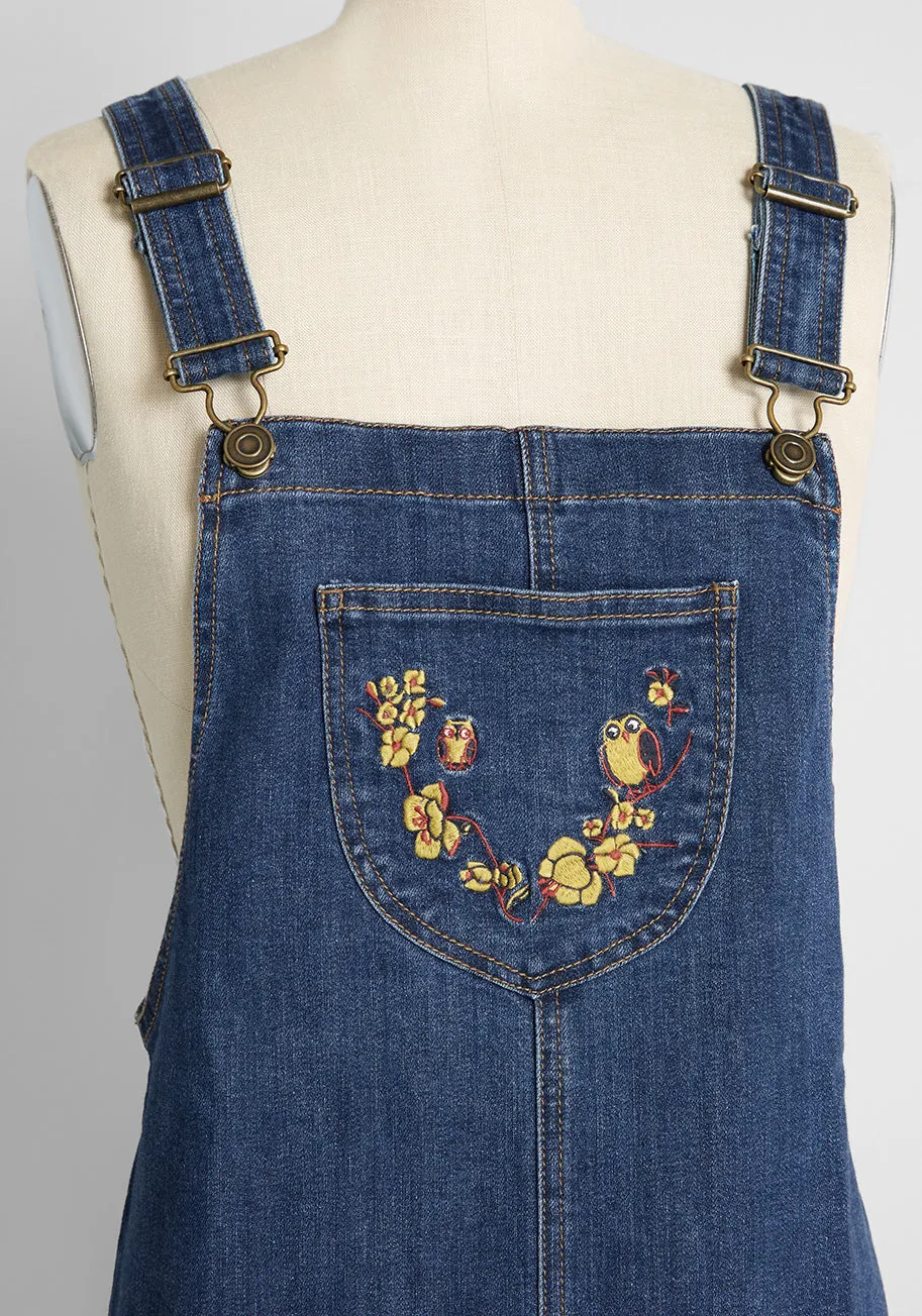 Autumn Prologue Embroidered Denim Jumper sold by Modcloth product image thumbnail 3