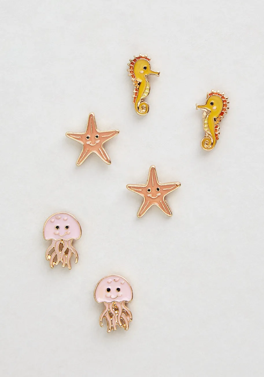 Seaworthy Sweetness Earring Set sold by Modcloth