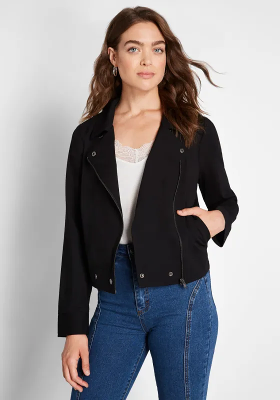 No Limits Knit Moto Jacket sold by Modcloth