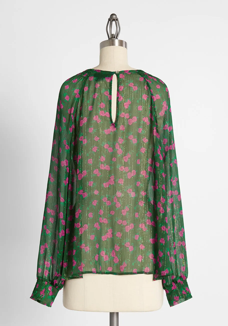 Coming Up Winter Roses Blouse sold by Modcloth product image thumbnail 2