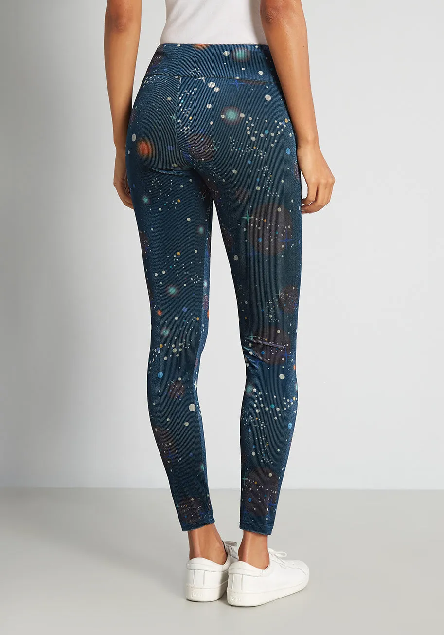 Intergalactic Glow Ribbed Leggings sold by Modcloth product image thumbnail 2