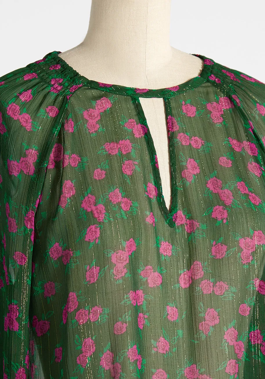 Coming Up Winter Roses Blouse sold by Modcloth product image thumbnail 3