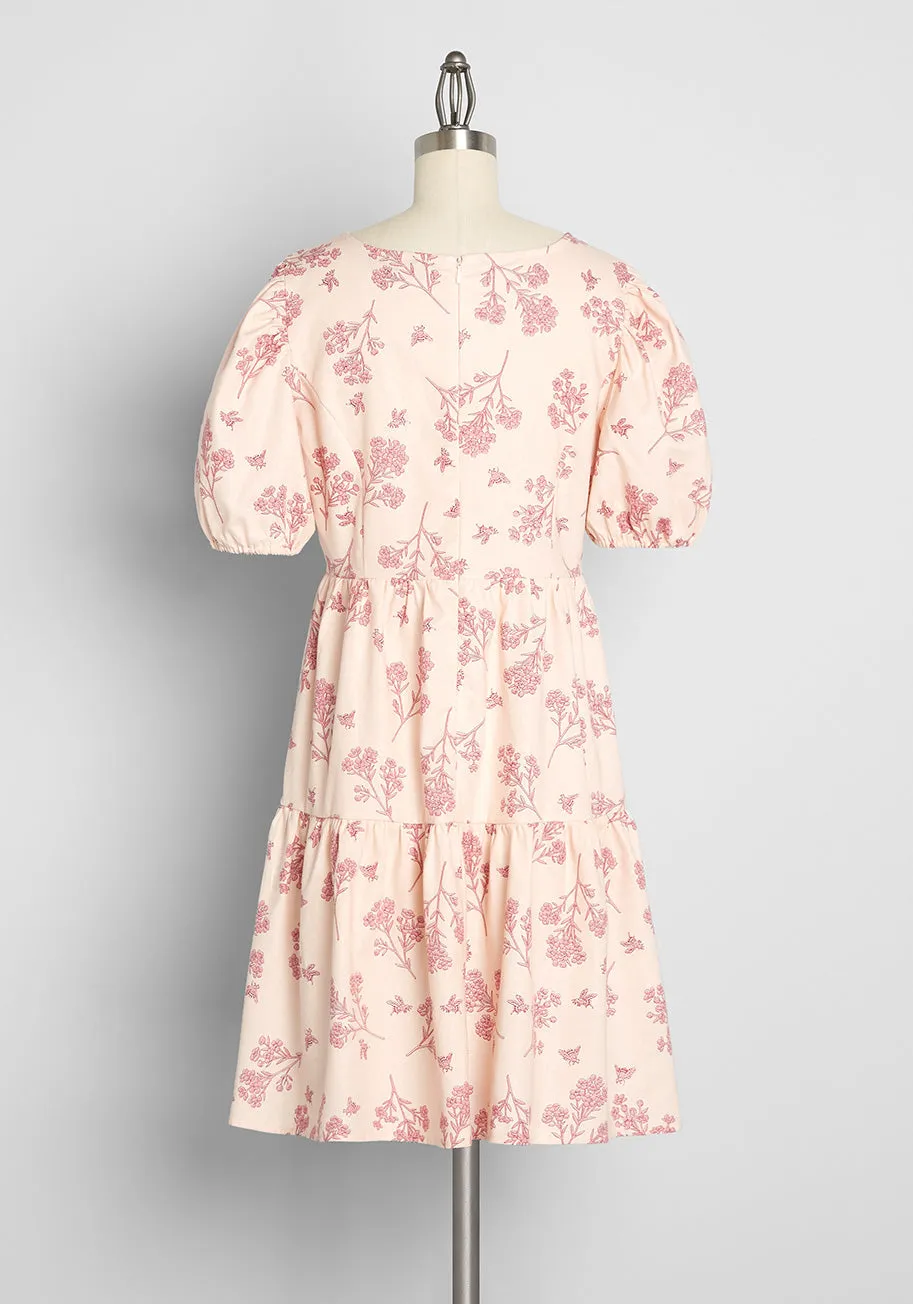 Bumblebees and Peonies Tiered Dress sold by Modcloth product image thumbnail 2