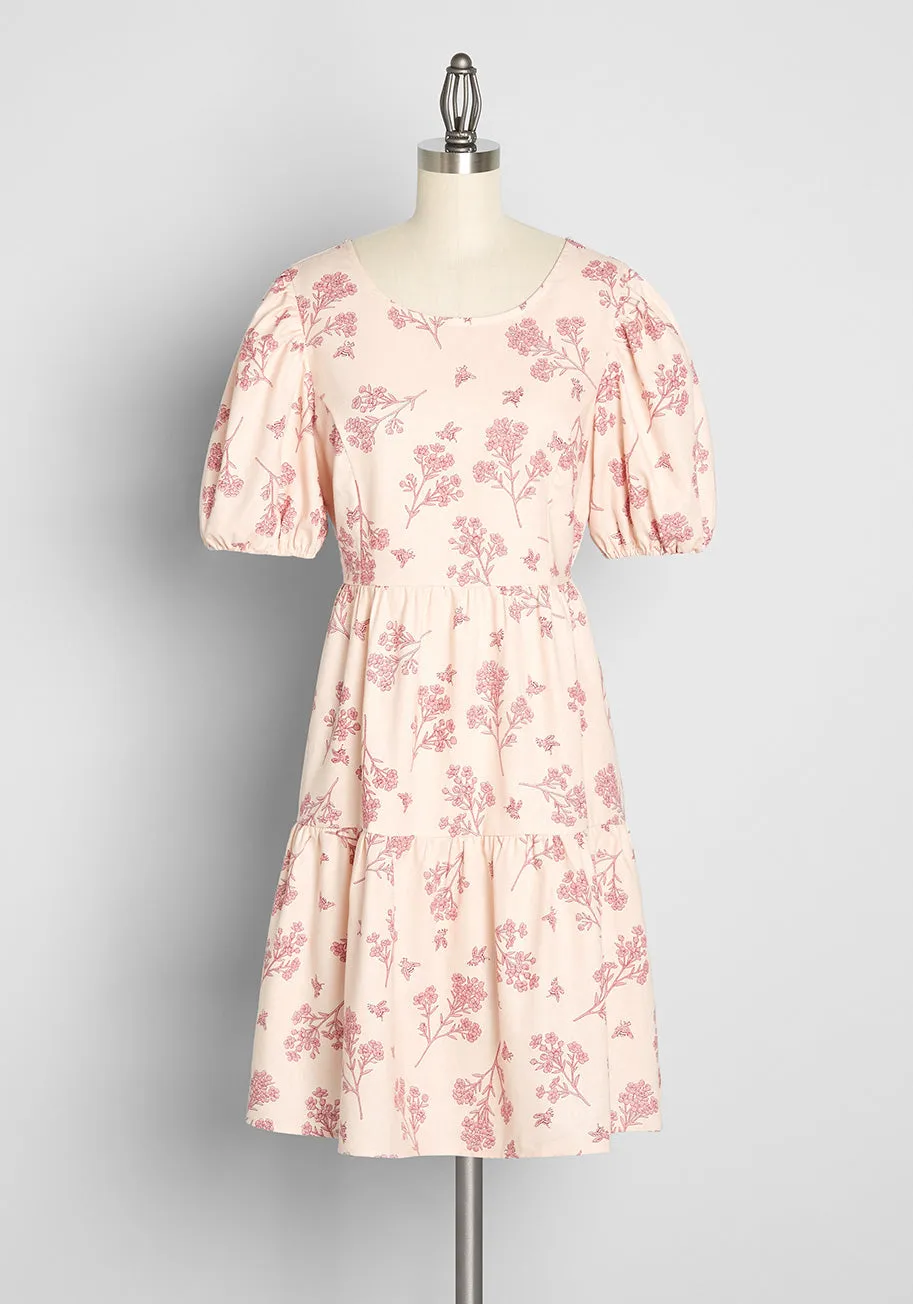 Bumblebees and Peonies Tiered Dress sold by Modcloth