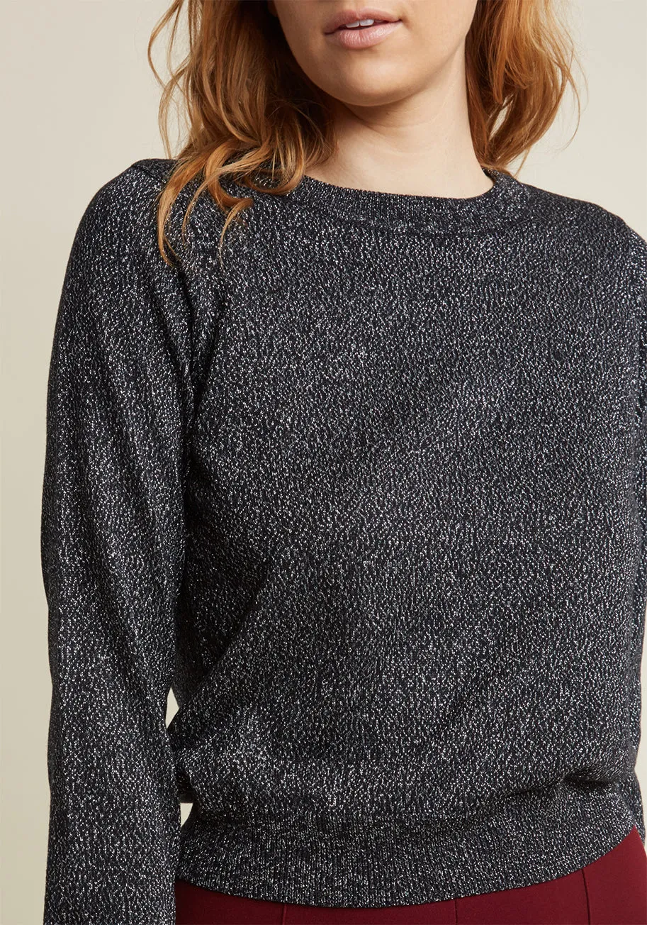 Metallic Sweater with Open Back in Black sold by Modcloth product image thumbnail 3