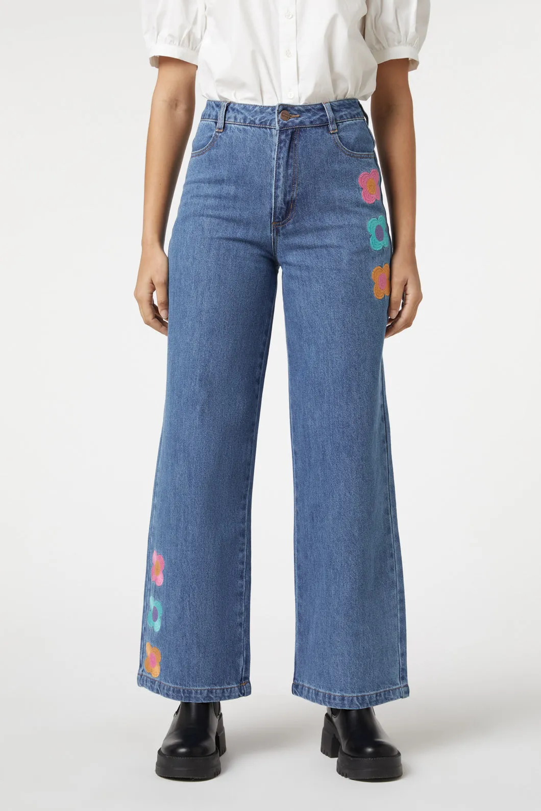 Betty Embroidered Jean sold by Modcloth