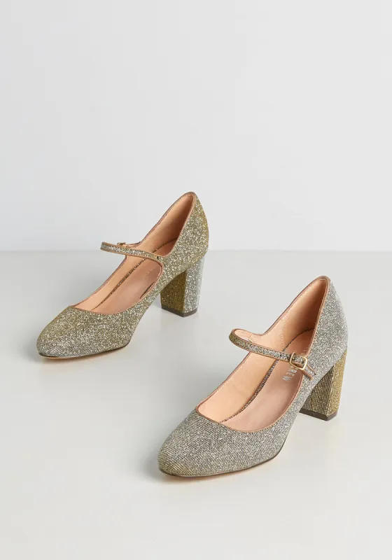 Attention to Excellence Glitter Heel sold by Modcloth