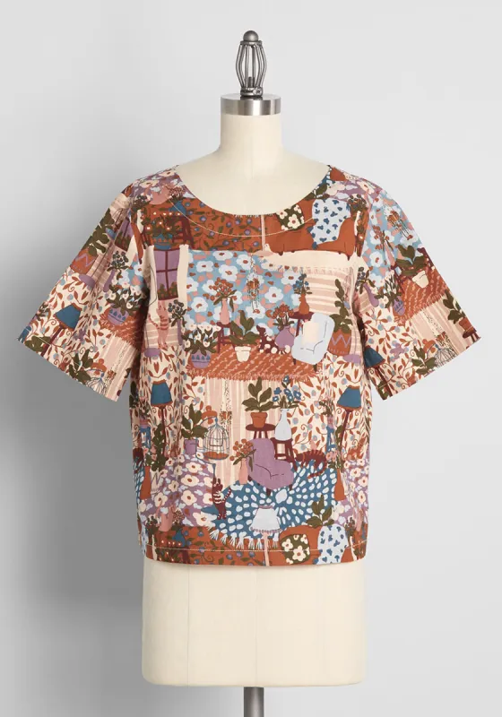 Lounging Cat's Lair Top sold by Modcloth