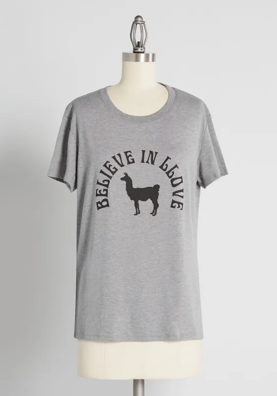 Llamas in Love Graphic Tee sold by Modcloth