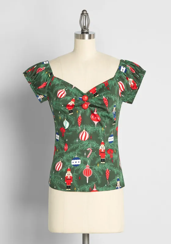 Christmas Tree Dreams Top sold by Modcloth