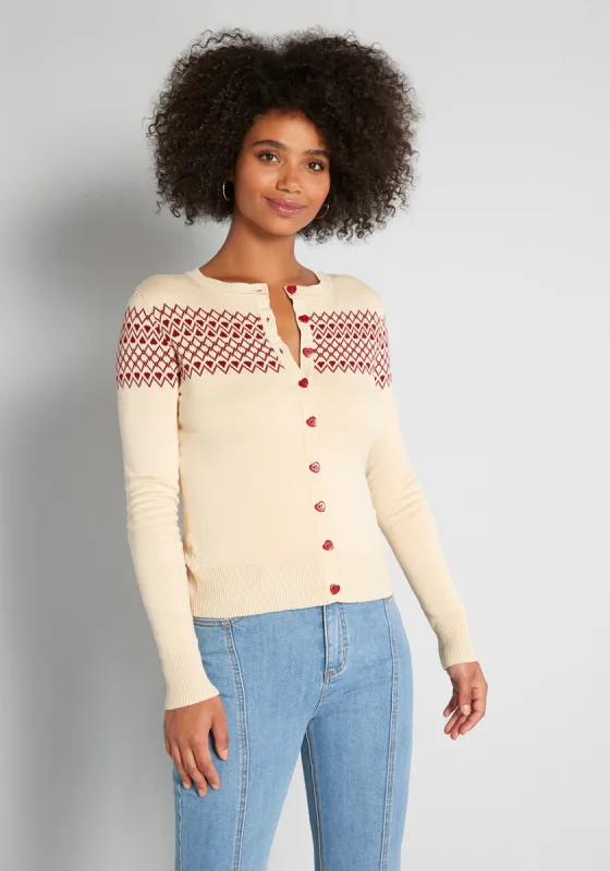 Trail of Hearts Cardigan sold by Modcloth