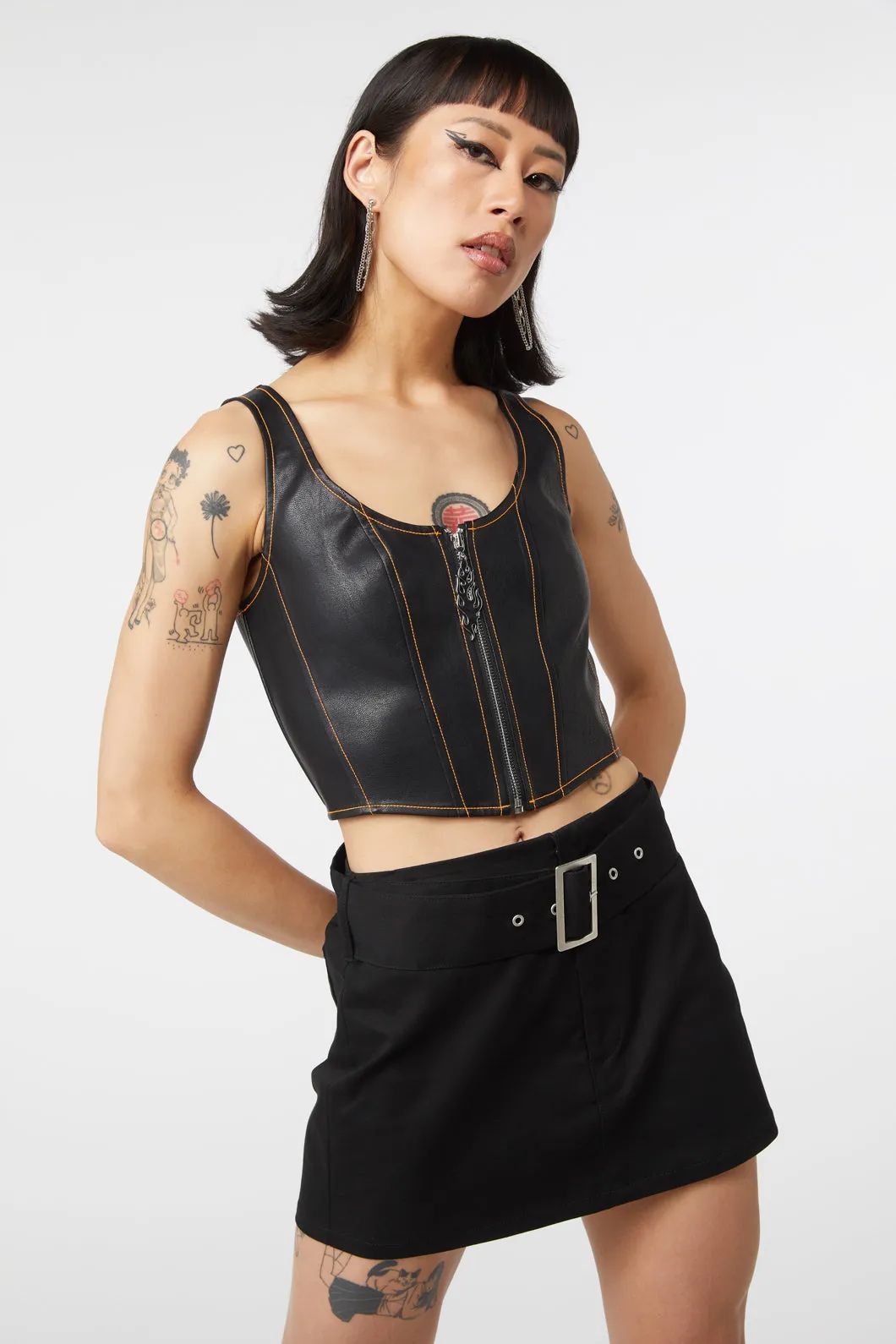 Ablaze Pu Corset sold by Modcloth