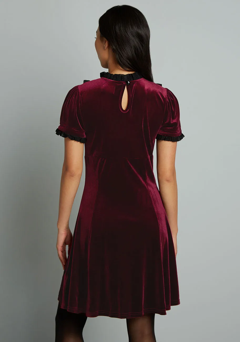 Victorian Vibes Velvet Mini Dress sold by Modcloth product image thumbnail 2