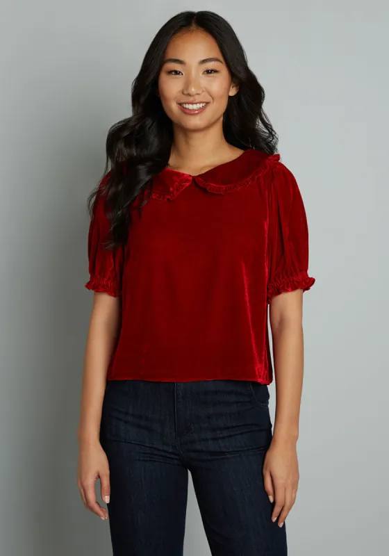 A Warm Glow Velvet Top sold by Modcloth