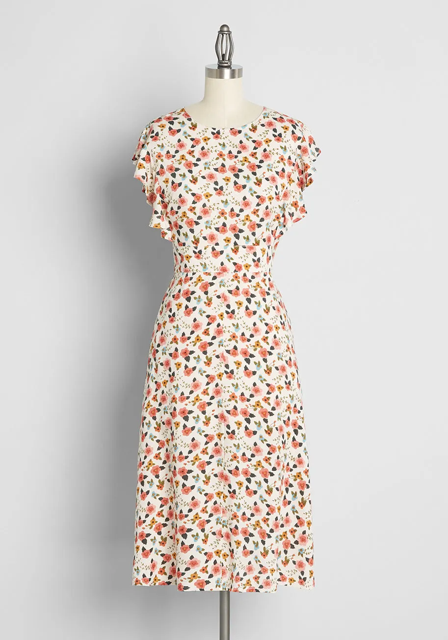 Fields of Wildflowers Midi Dress sold by Modcloth