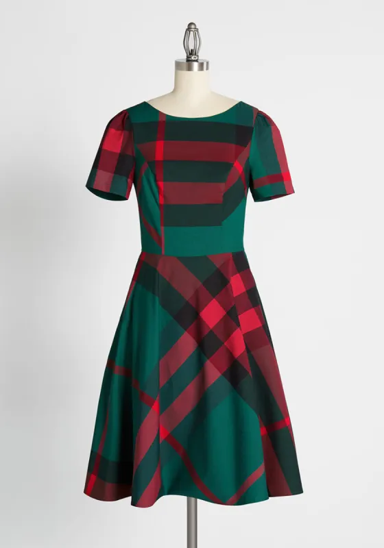 Plaid Yourself a Merry Little Christmas Midi Dress sold by Modcloth