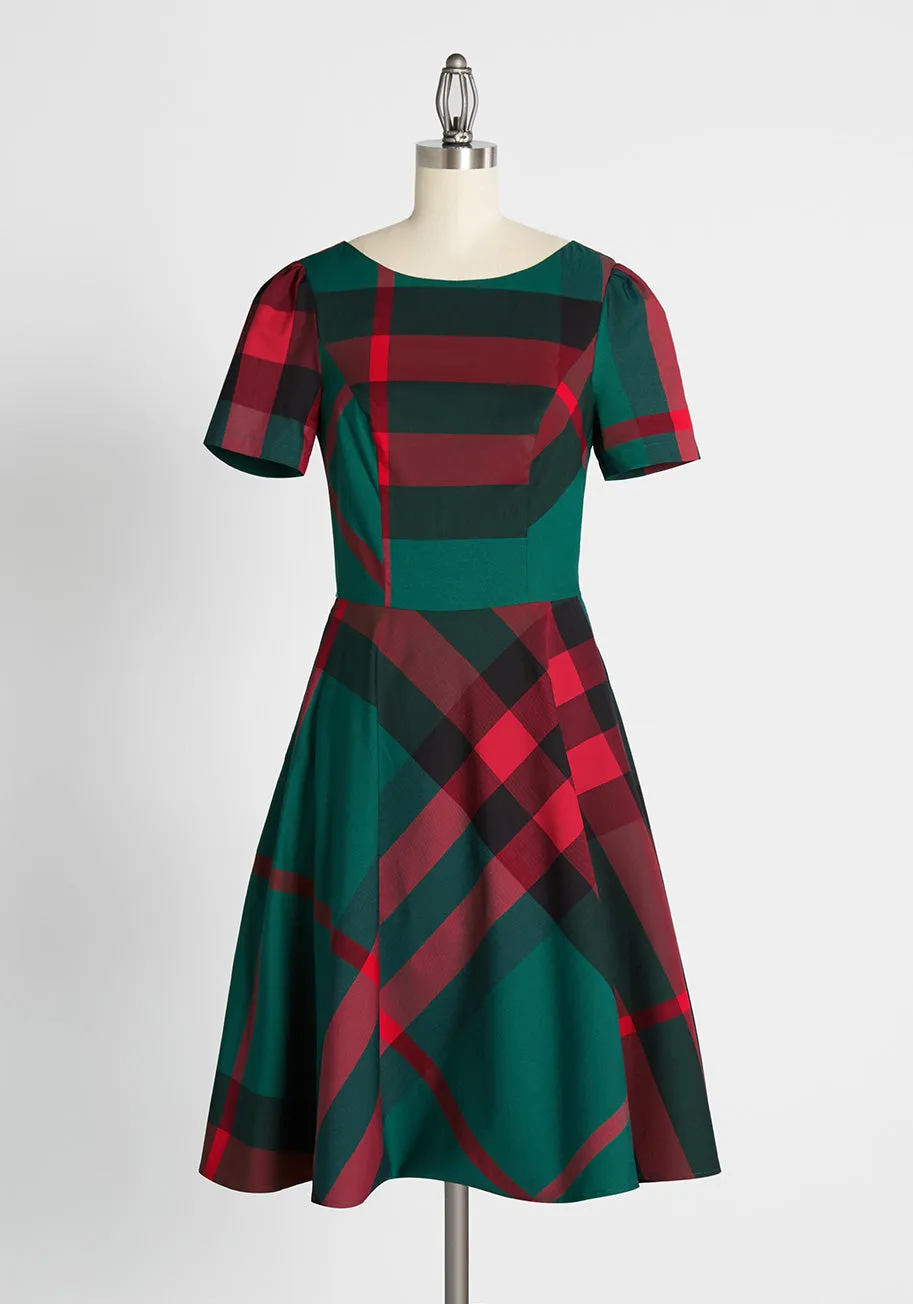 Plaid Yourself a Merry Little Christmas Midi Dress sold by Modcloth