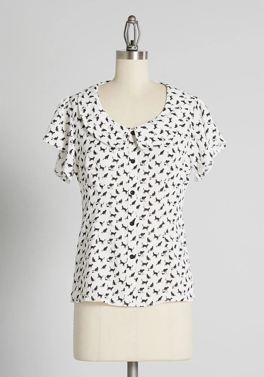 We Ain't Kitten Top sold by Modcloth