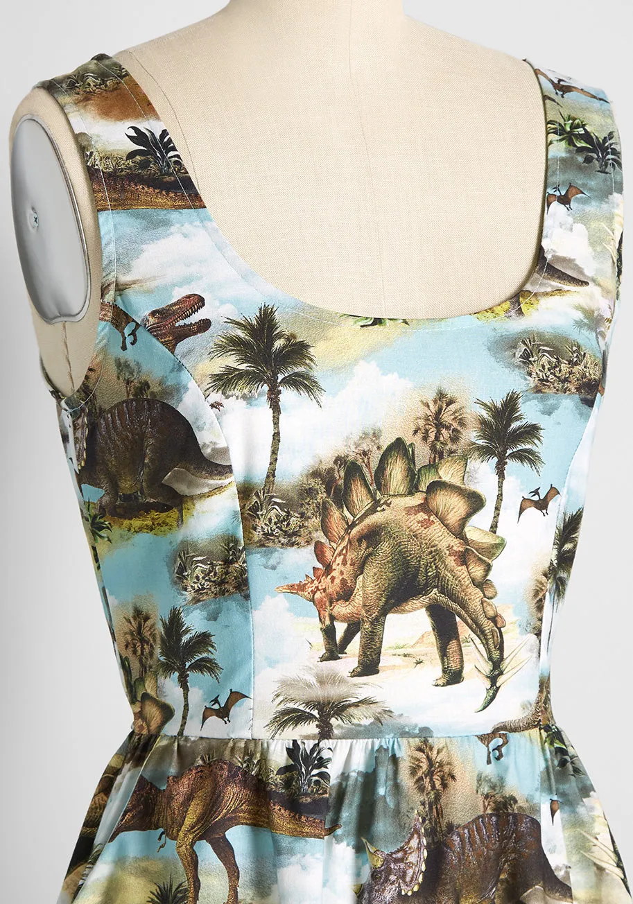 Prehistoric Presentation Fit and Flare Dress sold by Modcloth product image thumbnail 3