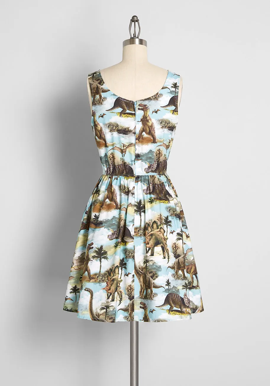 Prehistoric Presentation Fit and Flare Dress sold by Modcloth product image thumbnail 2
