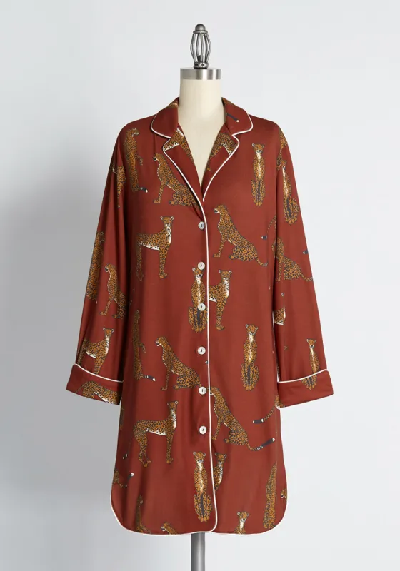 Chilling With Cheetahs Sleep Shirt made by Modcloth